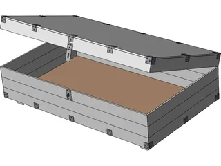 Wooden Coffee Chest with Stainless Latches 3D Model preview