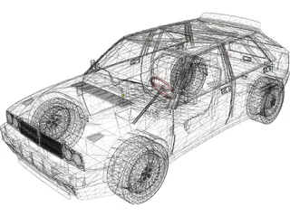 Lancia Delta HF Rally Car 3D Model preview
