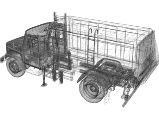 GAZ-3309 Garbage Truck 3D Model preview