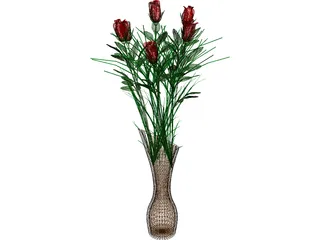 Vase with Flowers 3D Model preview