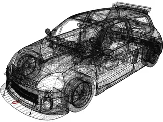 Renault Clio V6 Sport (2003) 3D Model preview