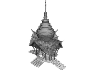 Thai Temple 3D Model preview