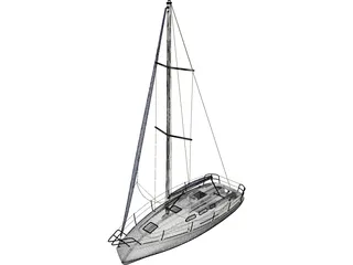 Sailboat Yacht 3D Model preview