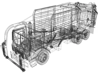 Garbage Truck 3D Model preview