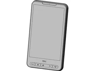 HTC HD 2 Mobile Phone 3D Model preview
