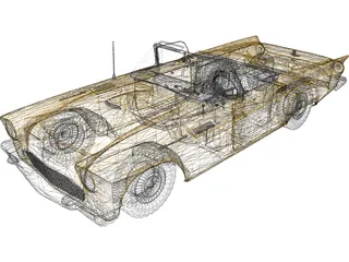 Ford Thunderbird Cabrio (1957) 3D Model preview
