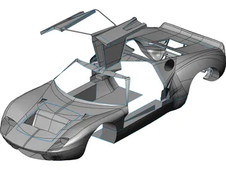 Ford GT40 Body 3D Model preview