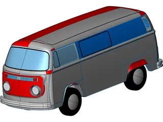 Volkswagen T2B 3D Model preview