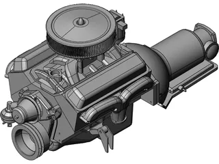 Chevrolet Chevelle V8 Engine 3D Model preview