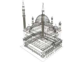 Alabaster Mosque 3D Model preview