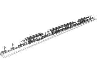 Train Station 3D Model preview