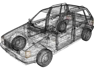 Fiat Uno S 3D Model preview