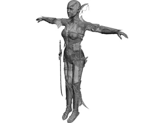 Night Elf Luna 3D Model preview