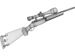 M40A3 Bolt Action Sniper Rifle 3D Model preview