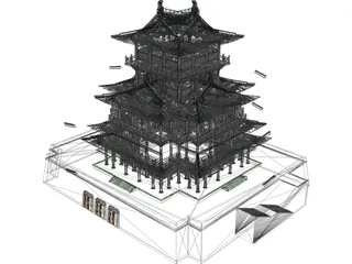 Shogun Japanese Castle 3D Model preview
