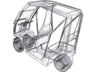 Tandem Car 3D Model preview