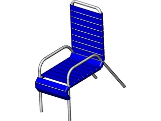 Beach Chair with Slats 3D Model preview