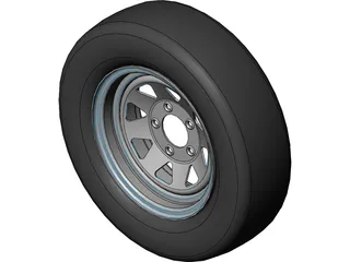 Trailer Wheel 14 Inch 3D Model preview