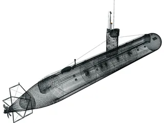 USS Dolphin (AGSS-555) 3D Model preview