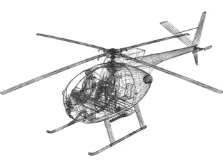Hughes OH-6A Cayuse 3D Model preview