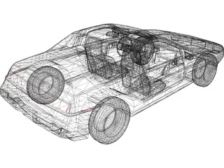 Pontiac Fiero ST Notchback 3D Model preview