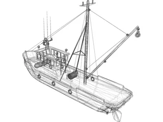 Fishing Boat 3D Model preview