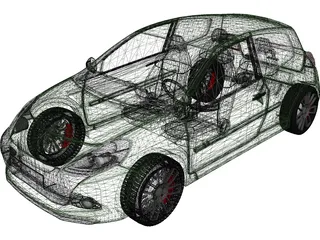 Renault Clio Sport 3D Model preview