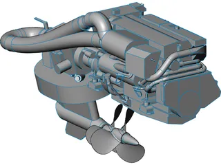 Volvo IPS 750 Engine 3D Model preview