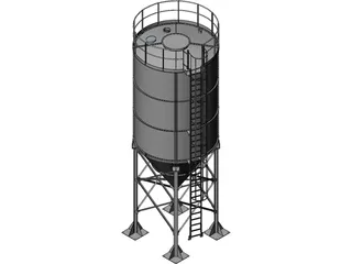 Cement Silo 3D Model preview
