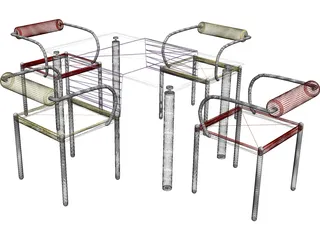 Table Dinner Modern 3D Model preview