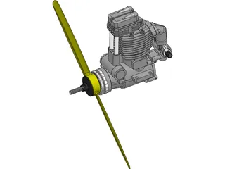 RC Airplane Model Piston Engine 3D Model preview