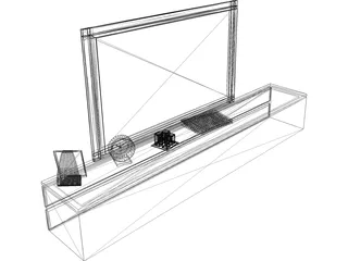 TV Stand Low 3D Model preview