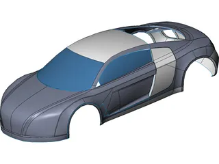 Audi R8 Body 3D Model preview