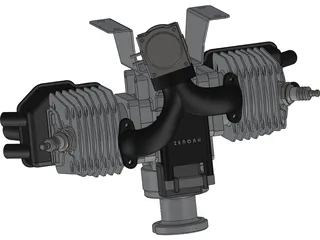 Zenoah G80 Twin Engine 3D Model preview