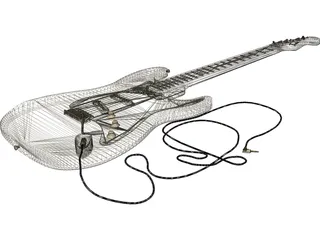 Fender Stratocaster Guitar 3D Model preview