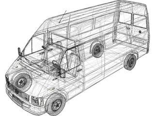 Volkswagen LT Long 3D Model preview