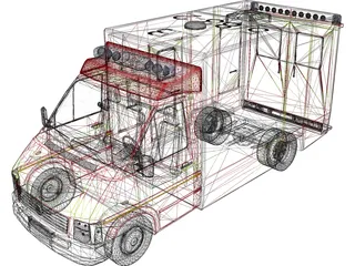 Volkswagen LT Ambulance RTW 3D Model preview