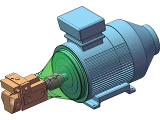 Motor Bellhousing Coupling Pump 3D Model preview