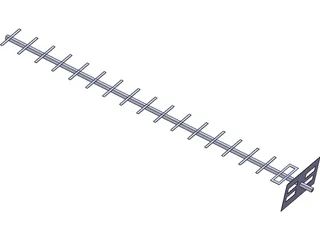Yagi Antenna 3D Model preview