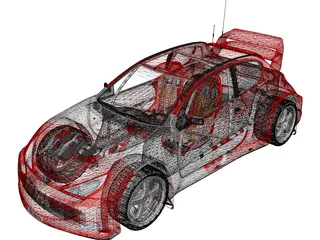 Peugeot 206 WRC 3D Model preview