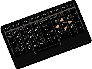 Abbreviated Left Hand Keyboard 3D Model preview