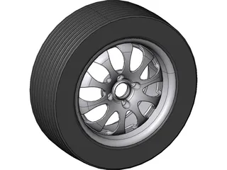 Tyre and Rim 3D Model preview