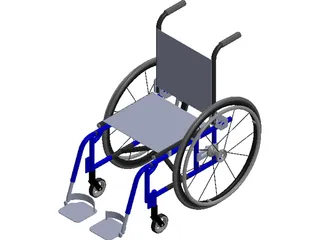 Wheelchair Foldable 3D Model preview