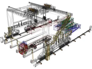Container Loader Port 3D Model preview