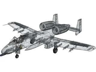 A-10 Thunderbolt II 3D Model preview