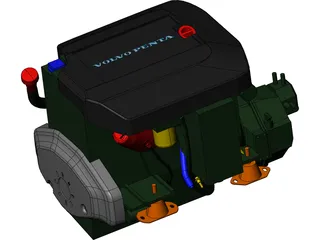Volvo Penta D3 Marine Engine 3D Model preview