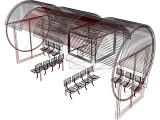 Bus Stop 3D Model preview