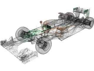 Force India VJM03 F1 (2010) 3D Model preview