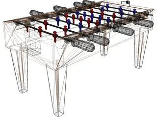Foosball Table 3D Model preview
