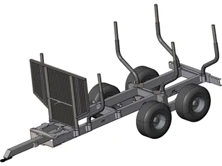 Log Trailer 3D Model preview